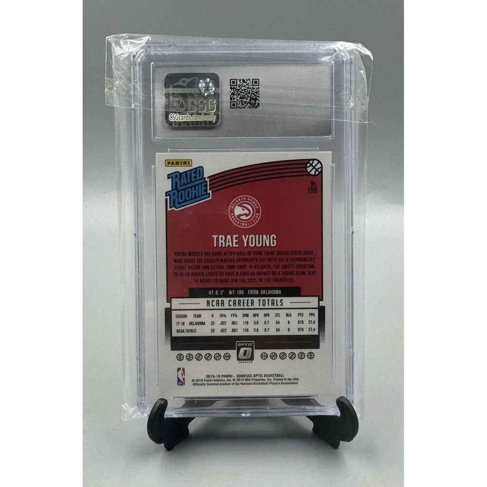 2018-19 Panini Donruss Optic - Rated Rookie #198 Trae Young RC‎ Rookie CSG 9